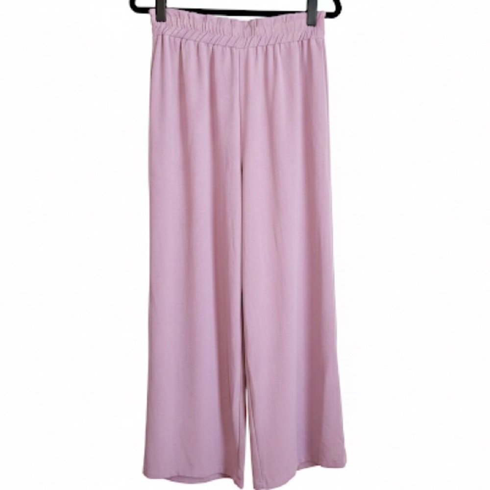 Simplee Lavender Elastic Waist Palazzo Pants